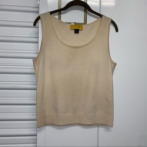 ST JOHN Yellow Label Ivory Knit Tank 🌵Small